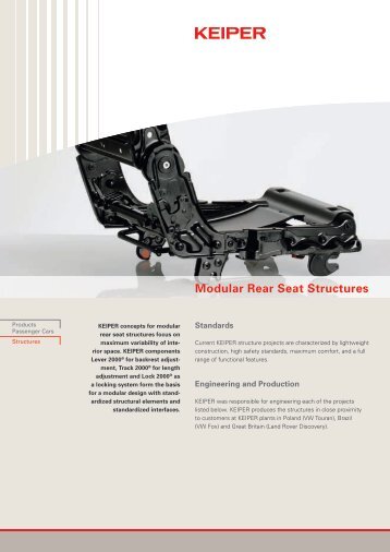Modular Rear Seat Structures - Keiper