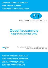 Ouest lausannois Rapport d'activitÃ©s 2010 - FranÃ§ais en jeu