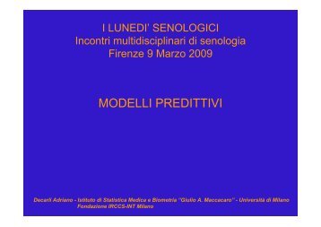 modelli predittivi - Centro per lo Studio e la Prevenzione Oncologica ...