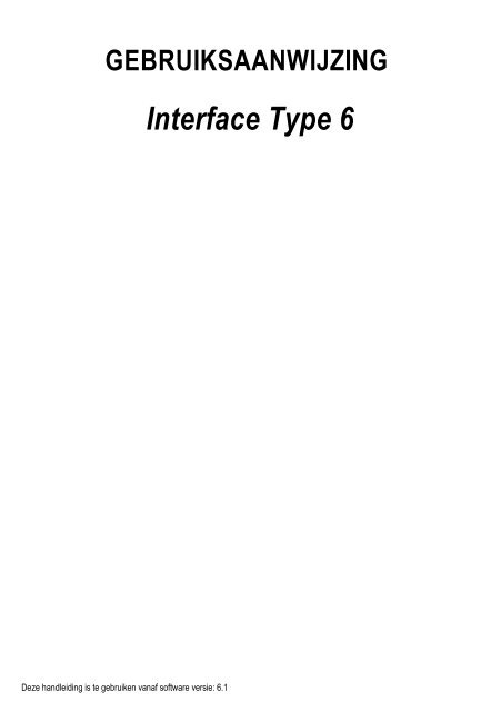 Gebruiksaanw. + handl. Interface Type 6 - V6.1