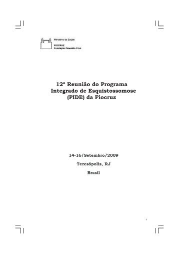 12Âª ReuniÃ£o do Programa Integrado de ... - PIDE/FIOCRUZ