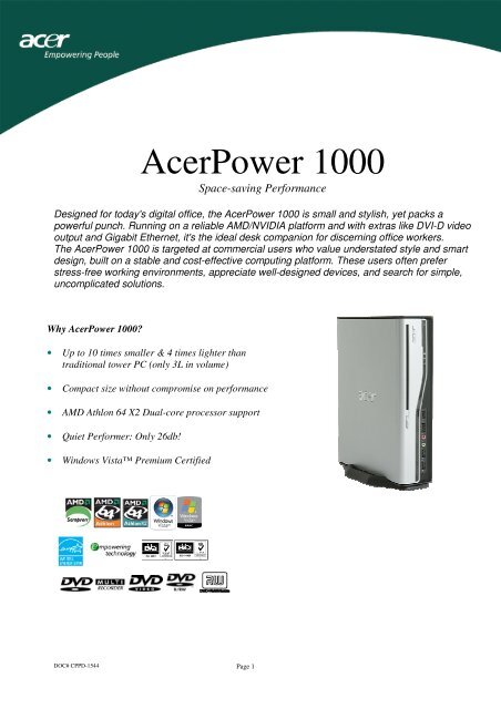 AcerPower 1000 - OSCS