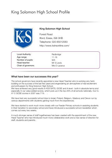 King Solomon High School Profile