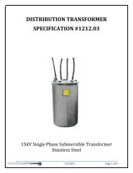 1212.03 15kV Submersible Transformer Specification