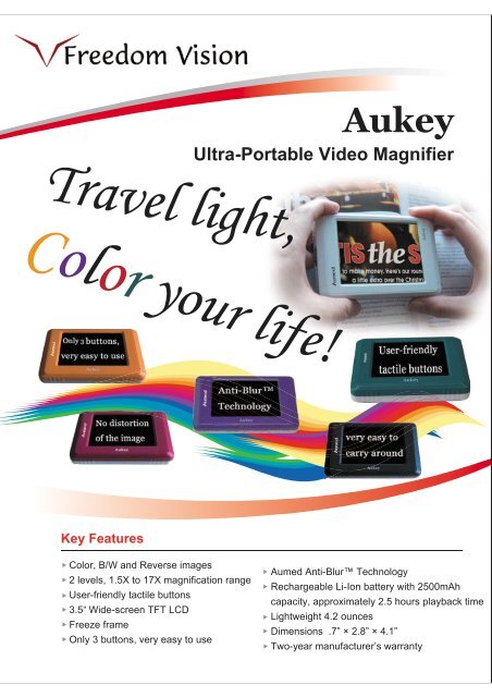 Ultra-Portable Video Magnifier - Freedom Vision