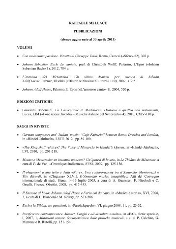 Lista completa delle pubblicazioni al 30.4.2013 - Diras