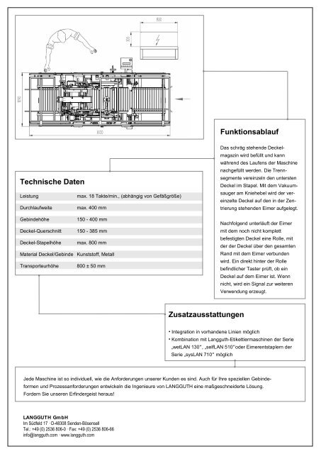 720 Eimerverschließmaschine - Langguth