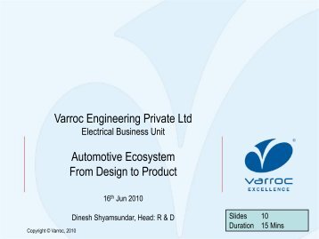 Varroc Engineering Private Ltd Automotive Ecosystem From Design ...