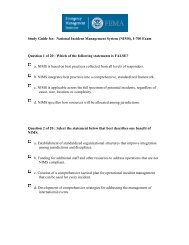 Study Guide for: National Incident Management System (NIMS), I ...