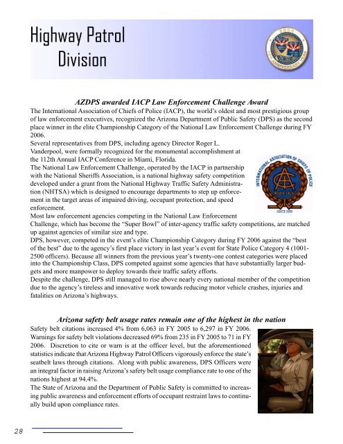2006 DPS Annual Report - Arizona Department of Public Safety