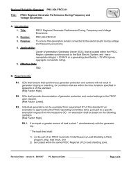 FRCC Regional Generator Performance During Frequency and ...