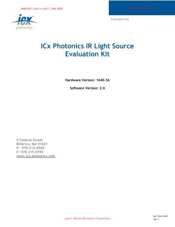ICx Photonics IR Light Source Evaluation Kit - Boston Electronics ...
