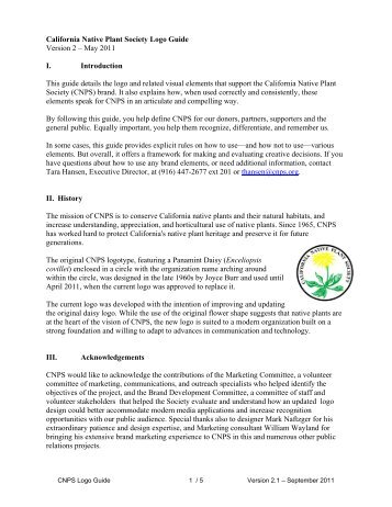 Logo Manual - California Native Plant Society