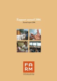 Rapport d'activité 2006 - Fondation FARM