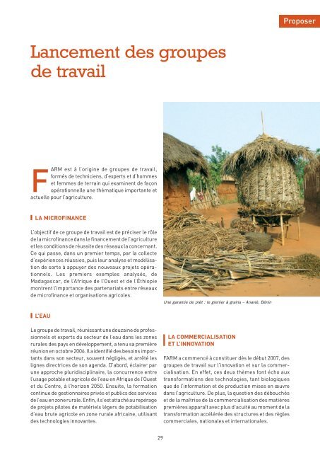 Rapport d'activité 2006 - Fondation FARM