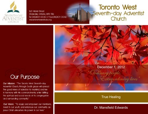 Pastors Clarke/Lazarus - Toronto West Seventh Day Adventist Church