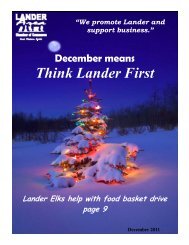 Think Lander First - Lander Chamber of Commerce