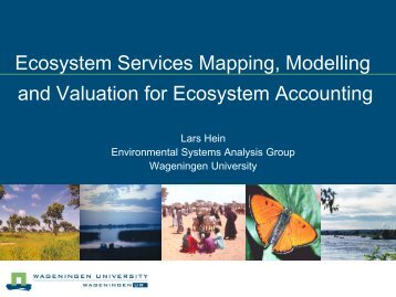 Ecosystem Services Mapping, Modelling, and Valuation for ... - Waves