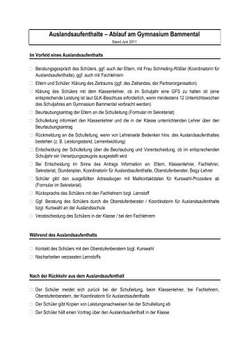Checkliste - Gymnasium Bammental