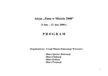 Program akcji â€žZima w MieÅ›cie 2008" - podziaÅ‚ na - Warszawa