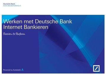 Werken met Deutsche Bank Internet Bankieren