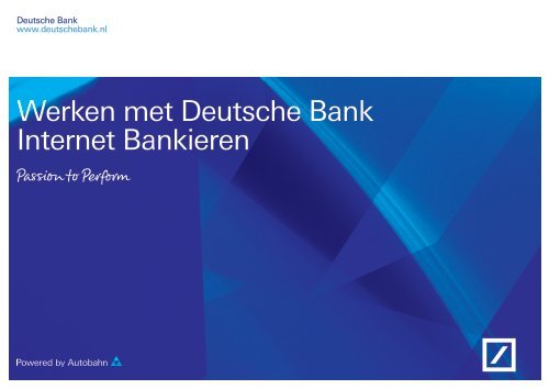 Werken met Deutsche Bank Internet Bankieren