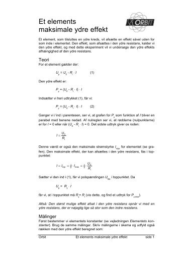 Et elements maksimale ydre effekt