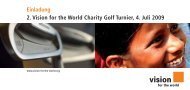 Einladung 2. Vision for the World Charity Golf Turnier, 4. Juli 2009