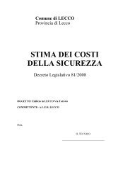 STIMA DEI COSTI DELLA SICUREZZA - Aler Lecco