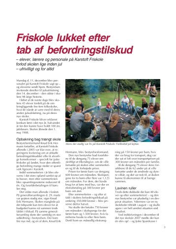 Friskole lukket efter tab af befordringstilskud - Friskolebladet