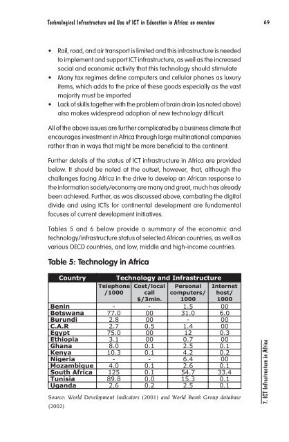 Technological Infrastructure and Use of ICT in Education in ... - ADEA