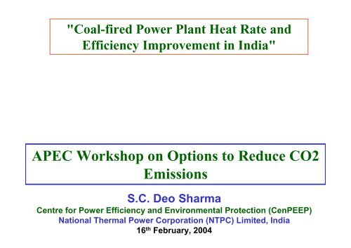 Coal-Fired Power Plant Heat Rate and Efficiency Improvement in India