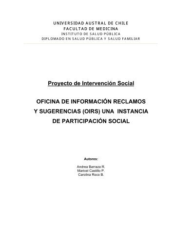 OIRS una instancia de participaciÃ³n social - Facultad de Medicina