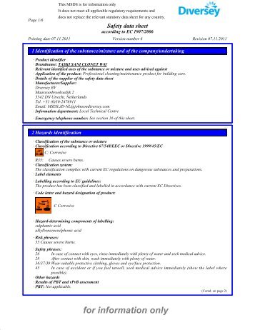 MSDS7427 NL-06-TASKI SANI CLONET W4f ... - Den Helder Stores