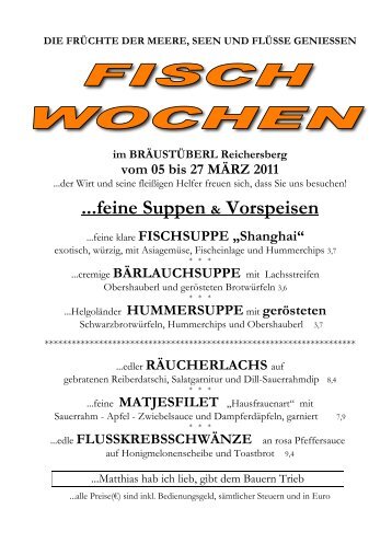 ...feine Suppen & Vorspeisen - Stift Reichersberg