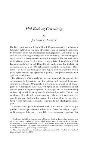 Hal Koch og Grundtvig - Historisk Tidsskrift