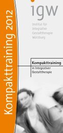 Kompakttraining - Institut für Integrative Gestalttherapie GmbH