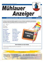 MÃ¼hlauer Anzeiger vom 30.08.12 - MÃ¼hlau in Sachsen