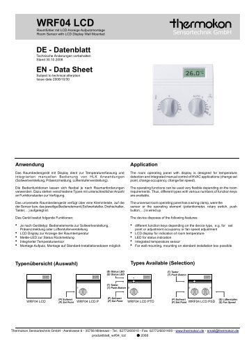 WRF04 LCD - Thermokon Sensortechnik GmbH