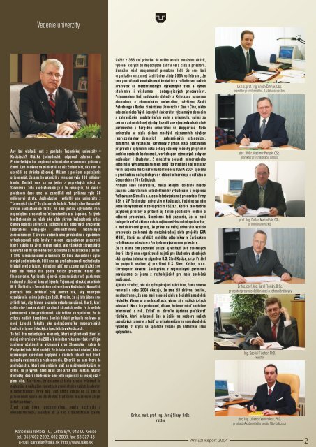 Annual Report 2004 - slovenskÃƒÂ¡ verzia (pdf - 7,5MB) - TUKE