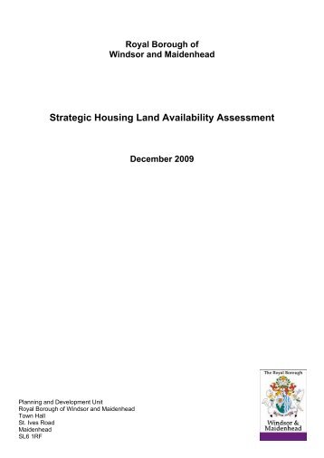 Final SHLAA Report (December 2009) - The Royal Borough of ...