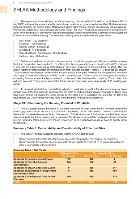 Final SHLAA Report (December 2009) - The Royal Borough of ...