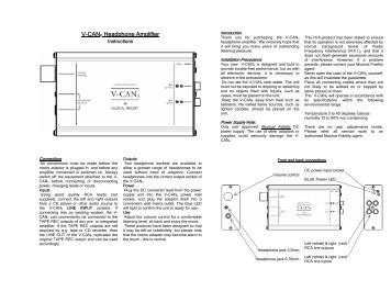 V-CANII User Manual - Musical Fidelity