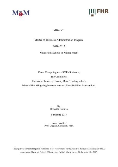 mba project management thesis pdf