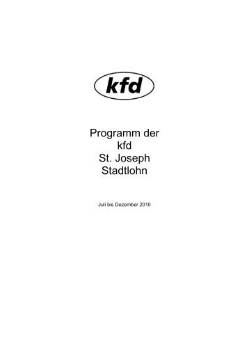 finden Sie das Halb-Jahresprogramm kfd St. Joseph - Die kfd in ...