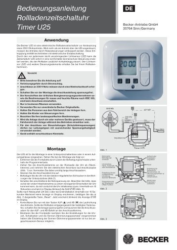 Timer U25.pdf - Becker Antriebe GmbH