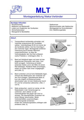 Montageanleitung Nieka-Verbinder