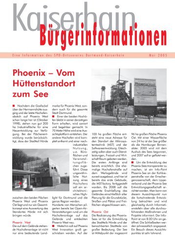 Phoenix â Vom HÃ¼ttenstandort zum See - SPD Dortmund
