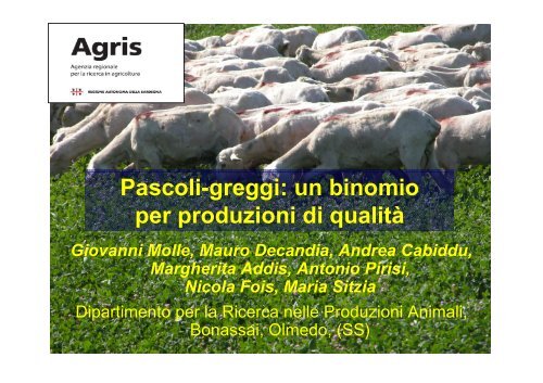 un binomio per produzioni di qualitÃ  [ file .pdf] - Sardegna Agricoltura