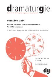 Symposion „Geteilte Zeit“ - Dramaturgische Gesellschaft